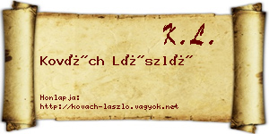Kovách László névjegykártya