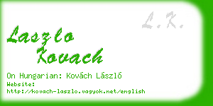laszlo kovach business card