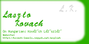 laszlo kovach business card